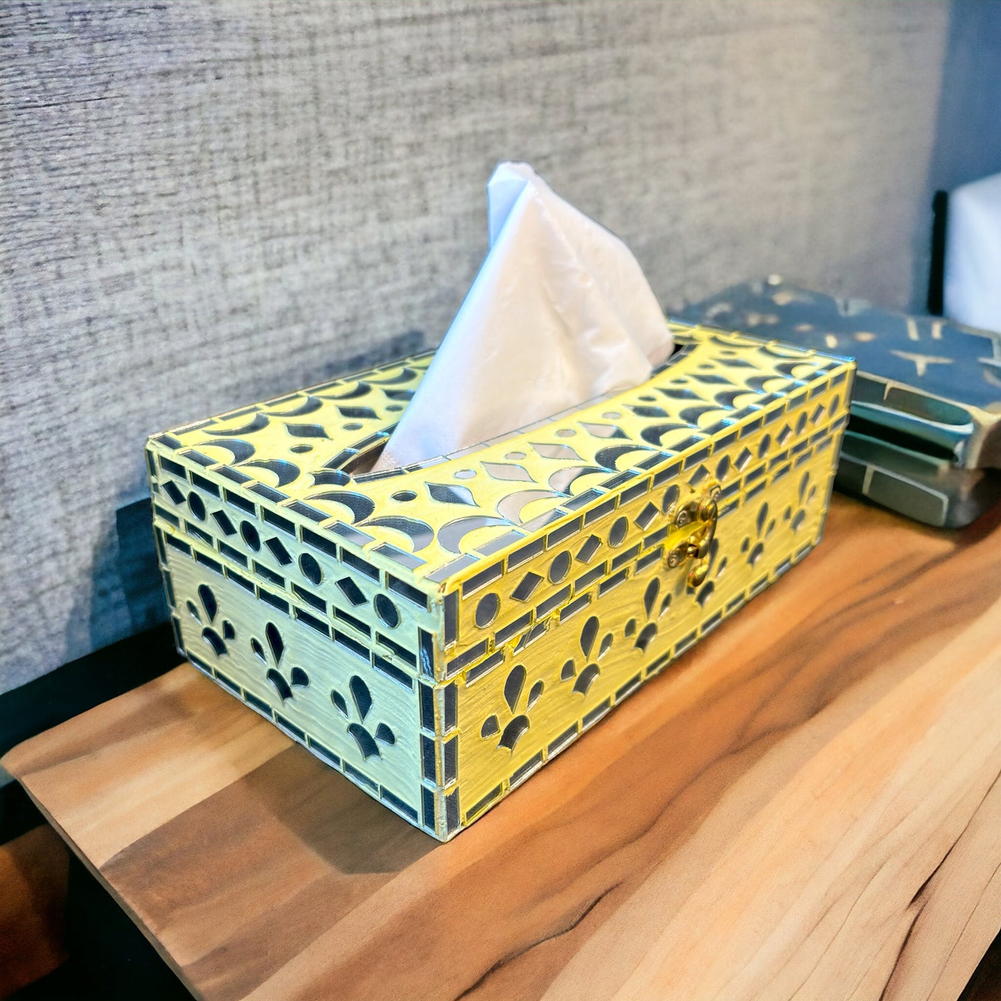 Yellow tissue paper box