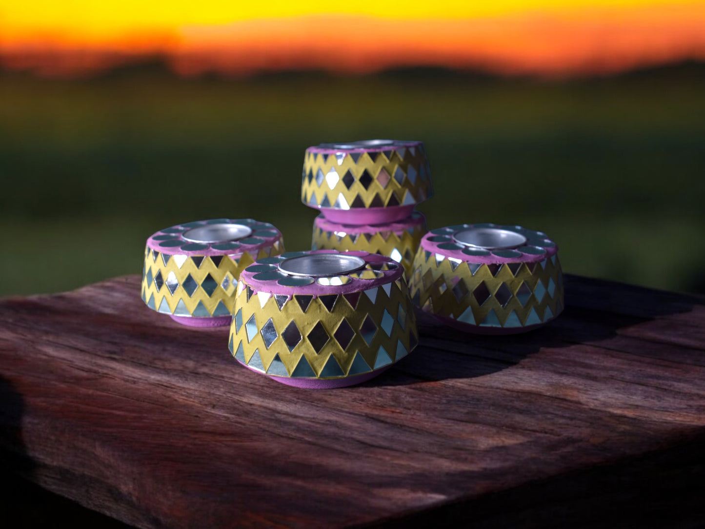 Sulu Tea light holders yellow