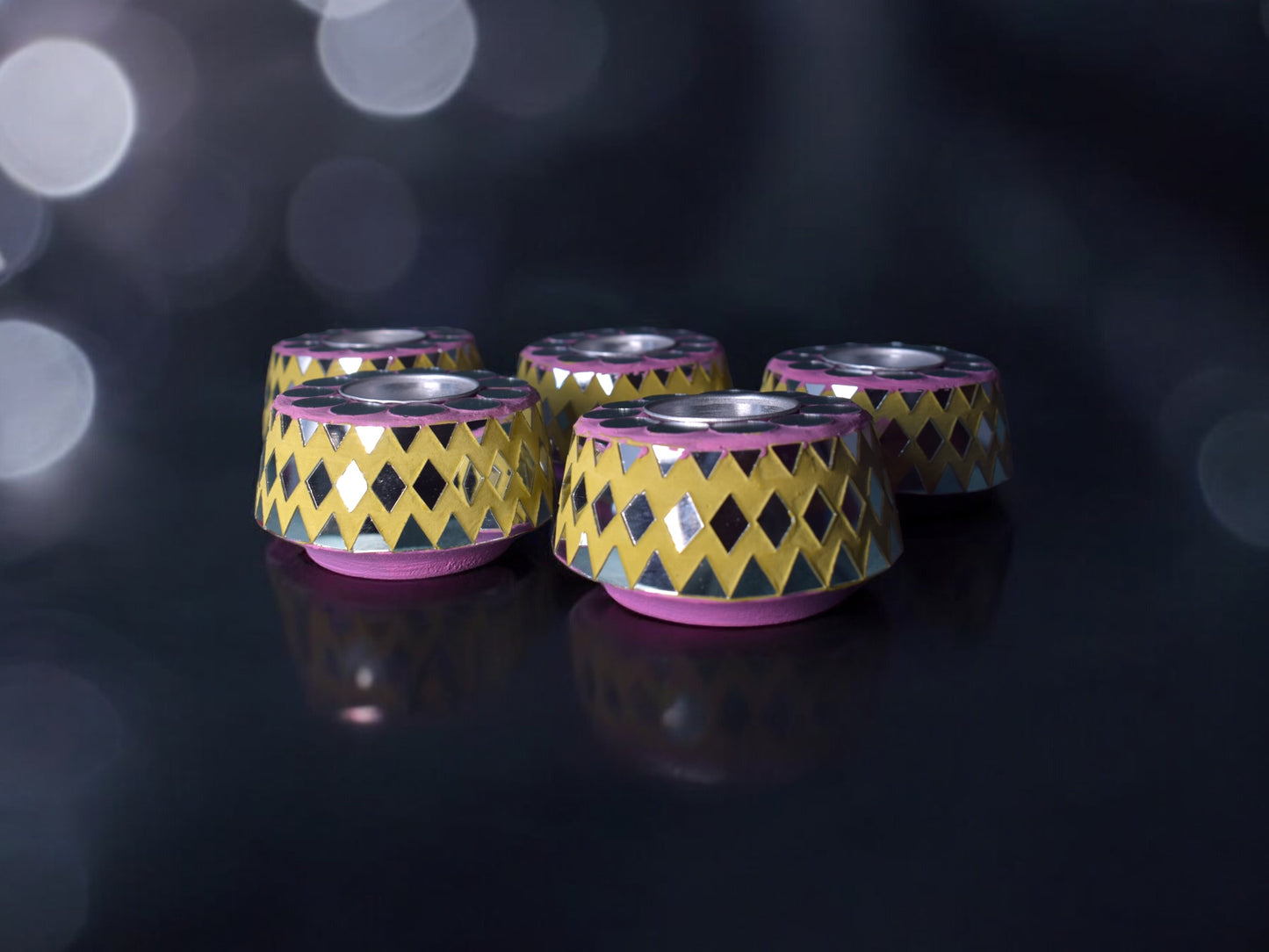 Sulu Tea light holders yellow