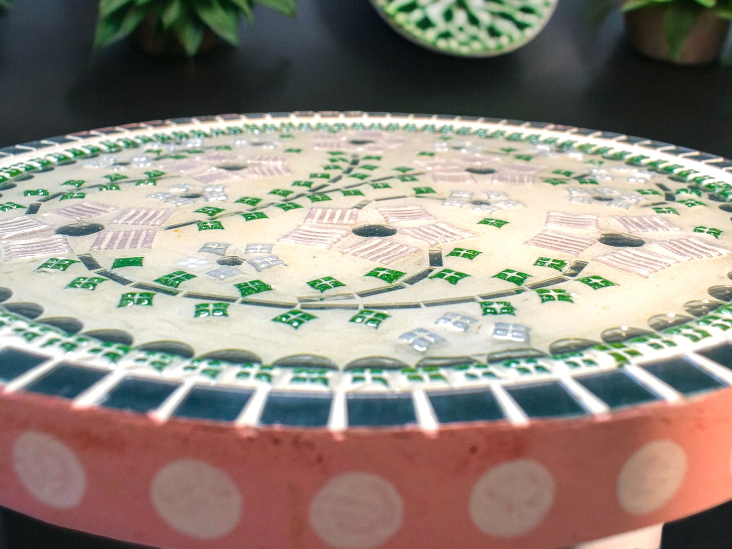 Mosaic peg tables