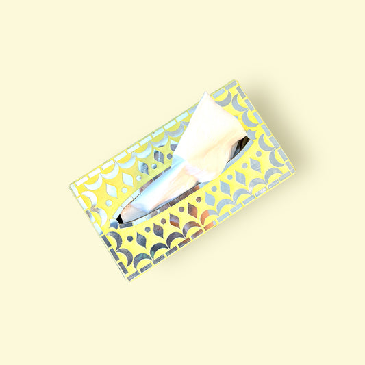 Yellow tissue paper box