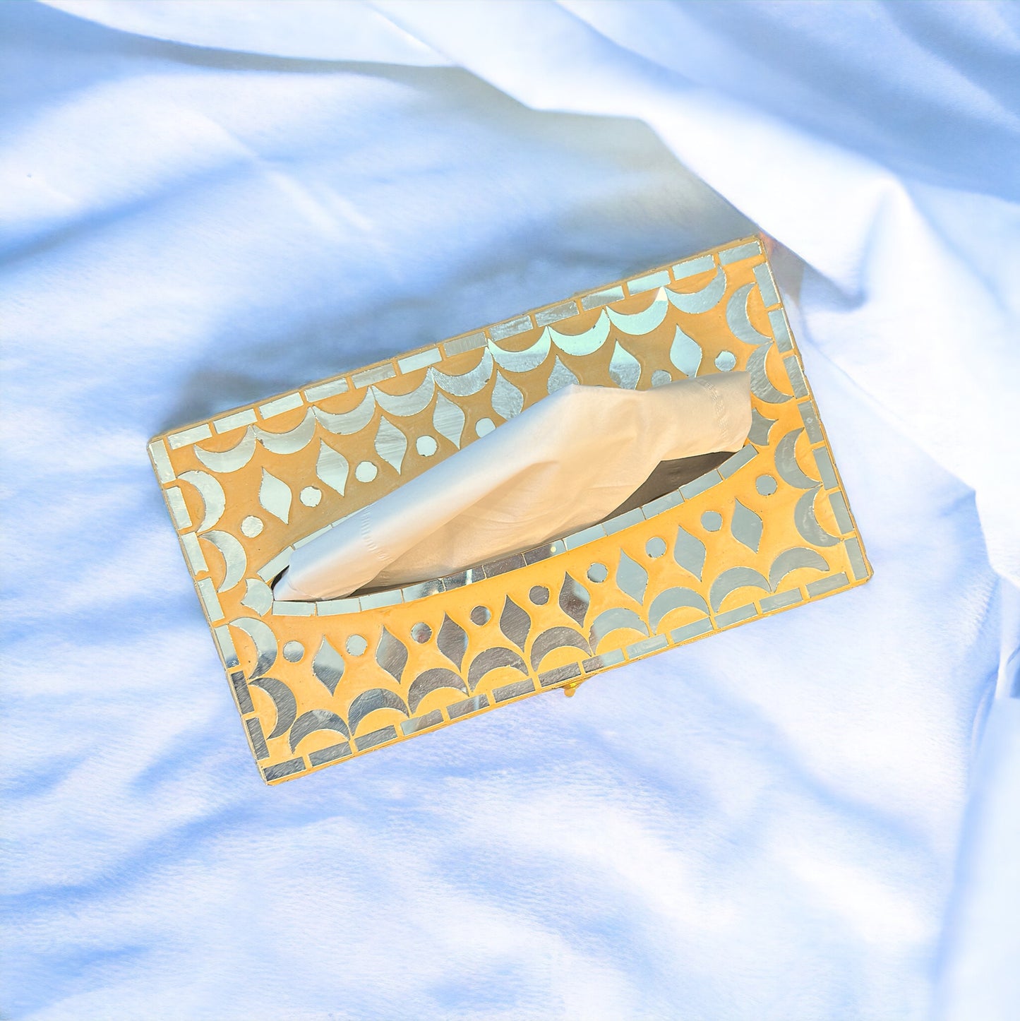 Gold/ mustard tissue paper box