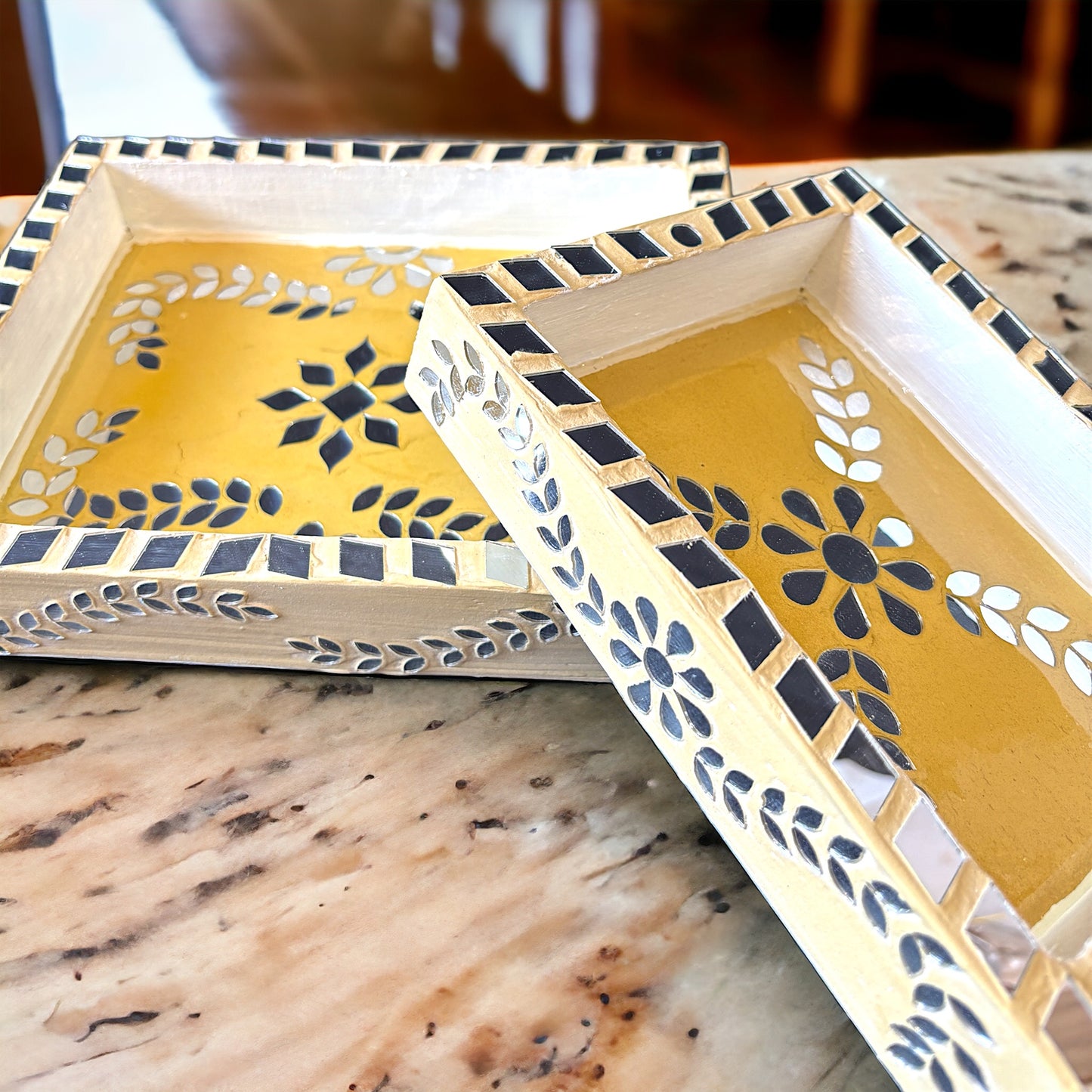 Beige rectangle tray