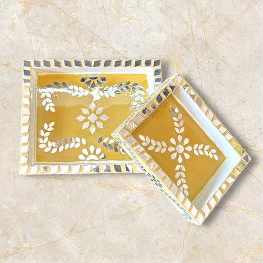 Beige rectangle tray