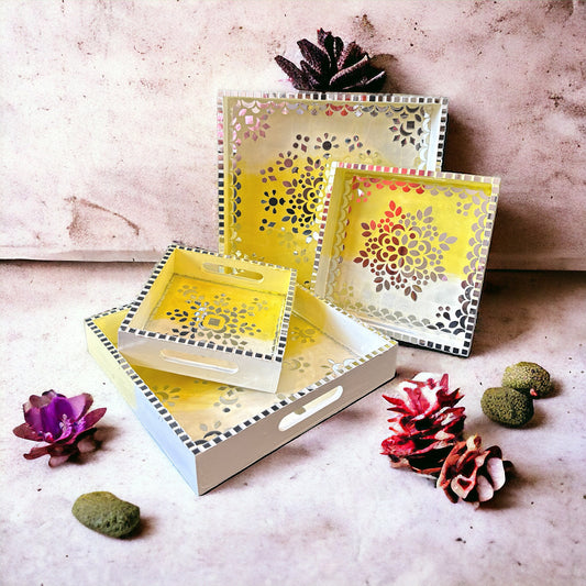 Yellow ombre square Tray