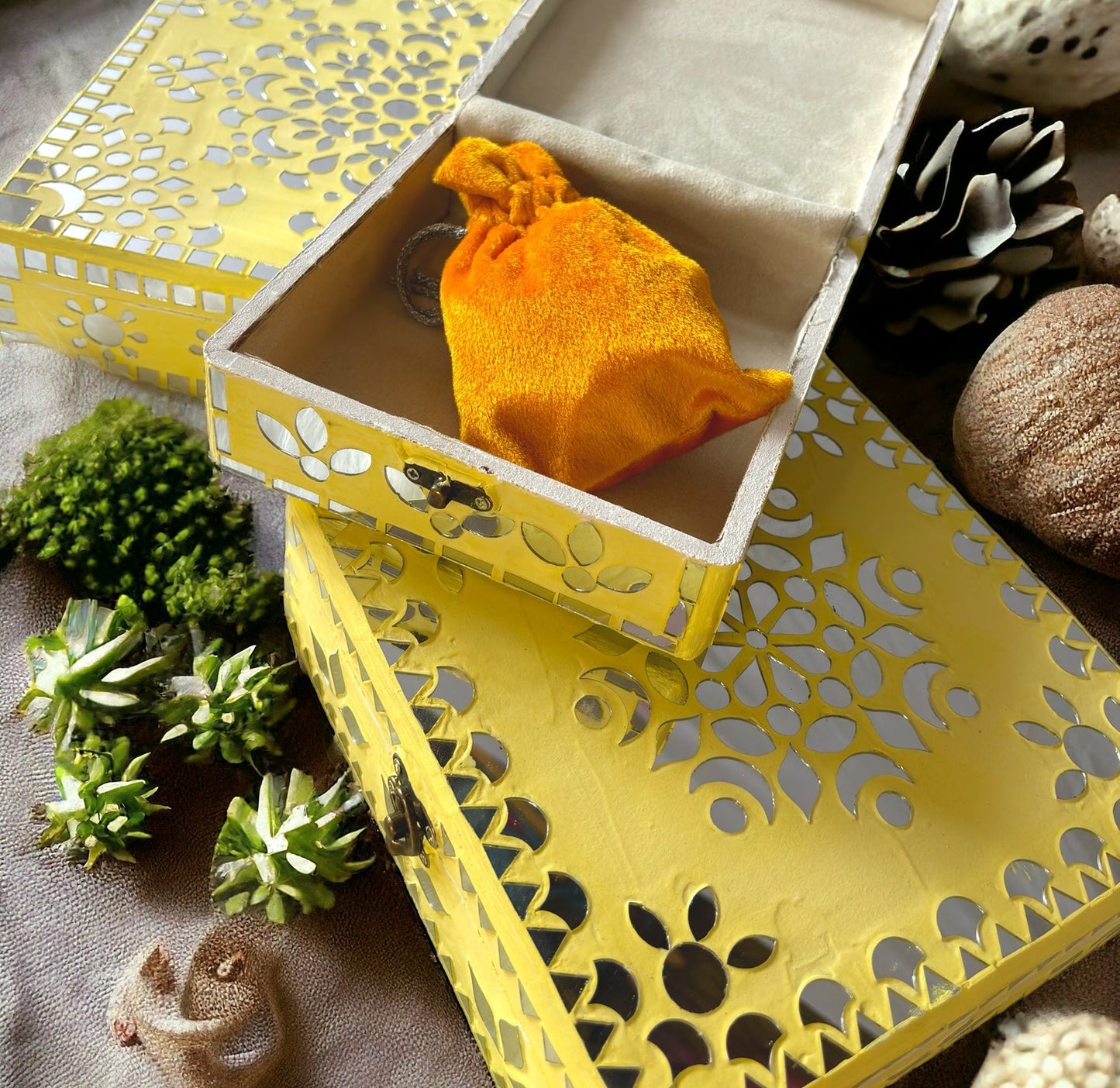 yellow jwellery box