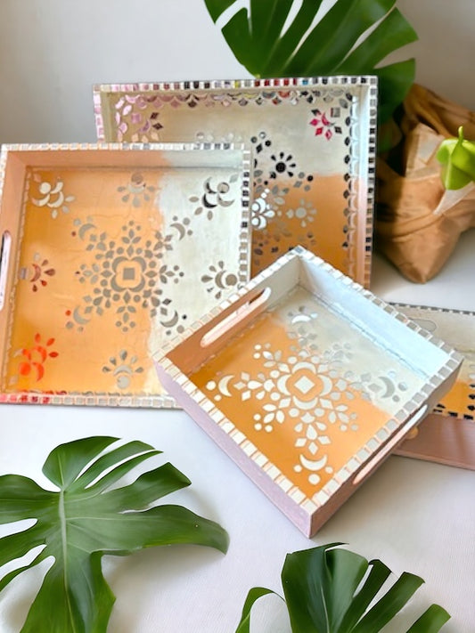 Peach ombre tray