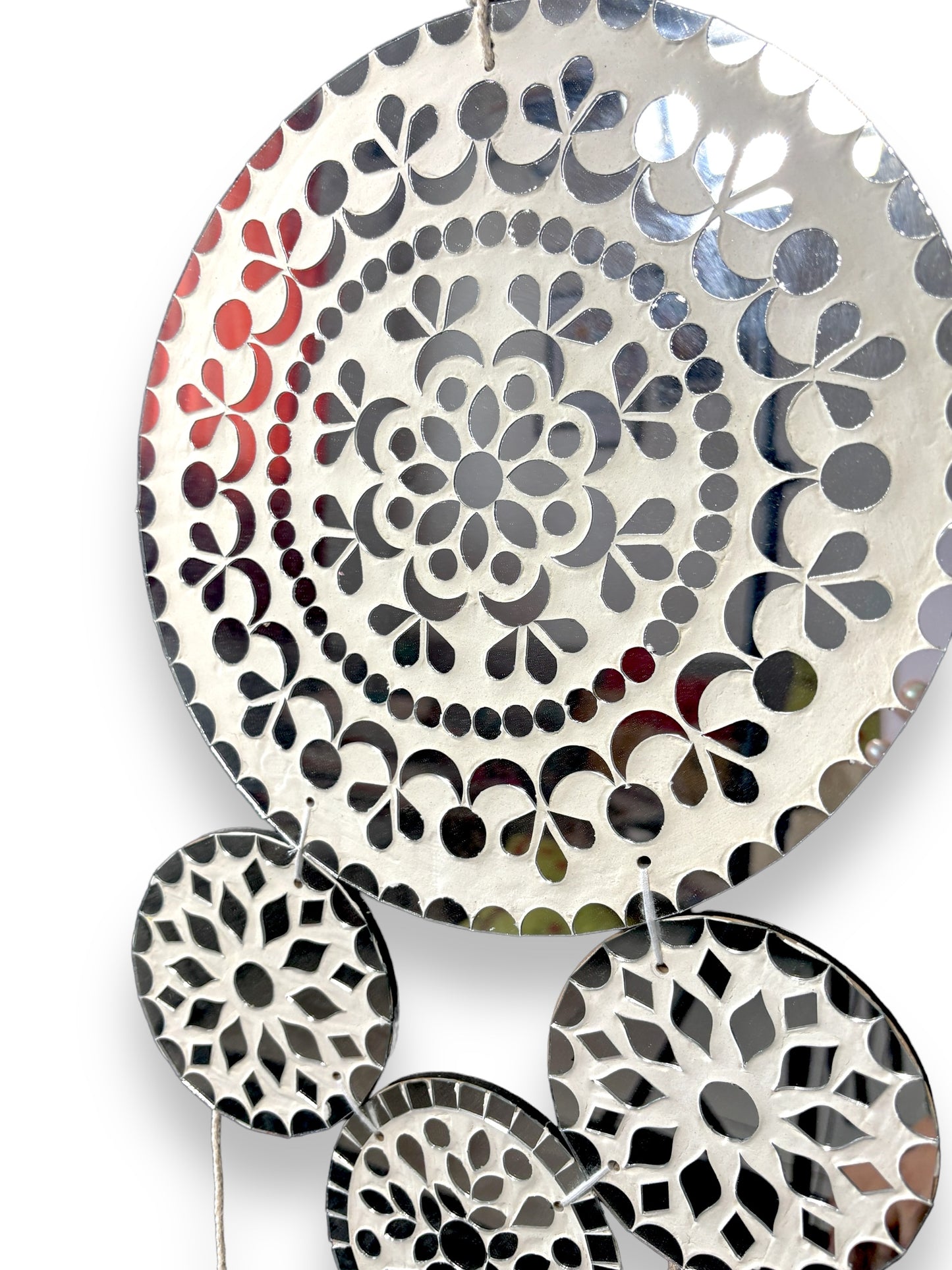 white dreamcatcher wall hanging