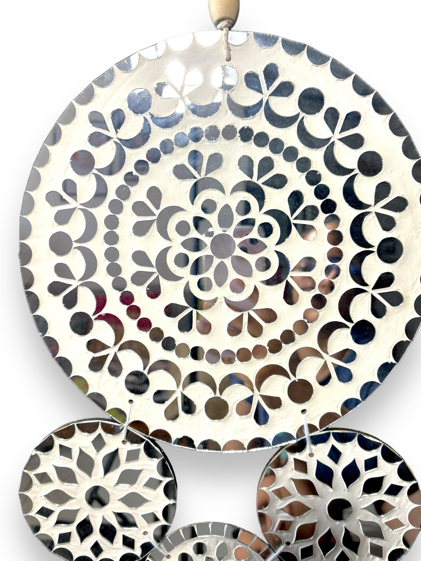 white dreamcatcher wall hanging