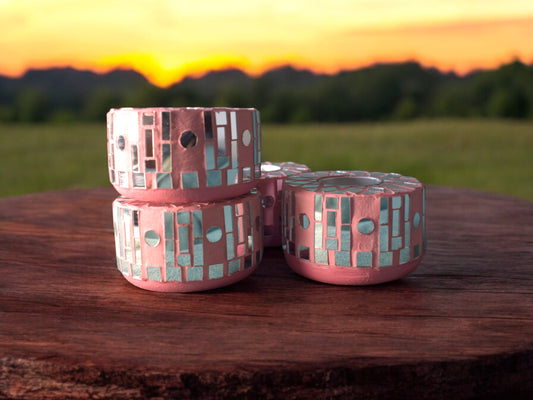 Jiya floral tea light candle holders pink